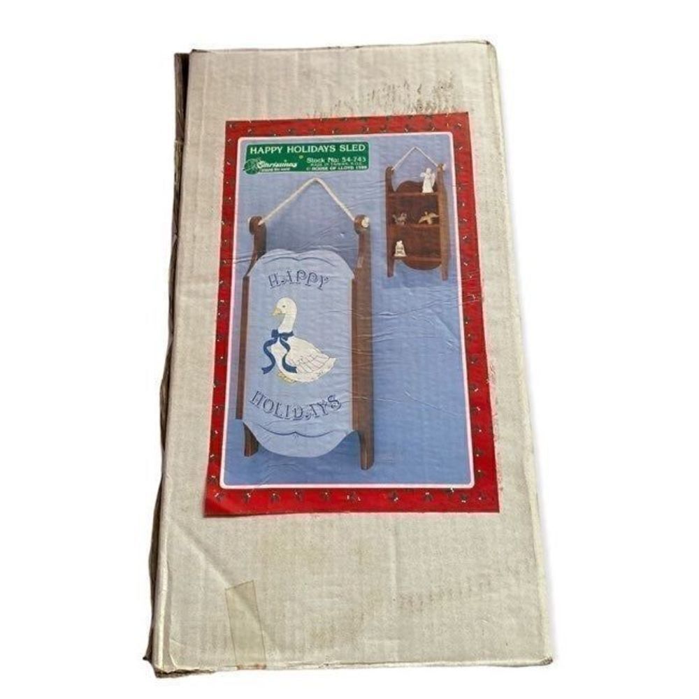 Vintage happy holidays reversible wall hanging